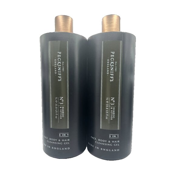 NEW Pecksniffs No.3 Bamboo & Vetiver 3 in 1 Face Body & Hair Cleansing Gel - Picture 3 of 4